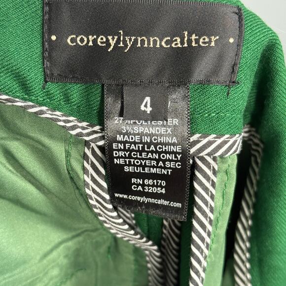 Corey Lynn Calter Green Sailor Flare Pants Size 4 Retro Nautical Wide Leg - Picture 5 of 8